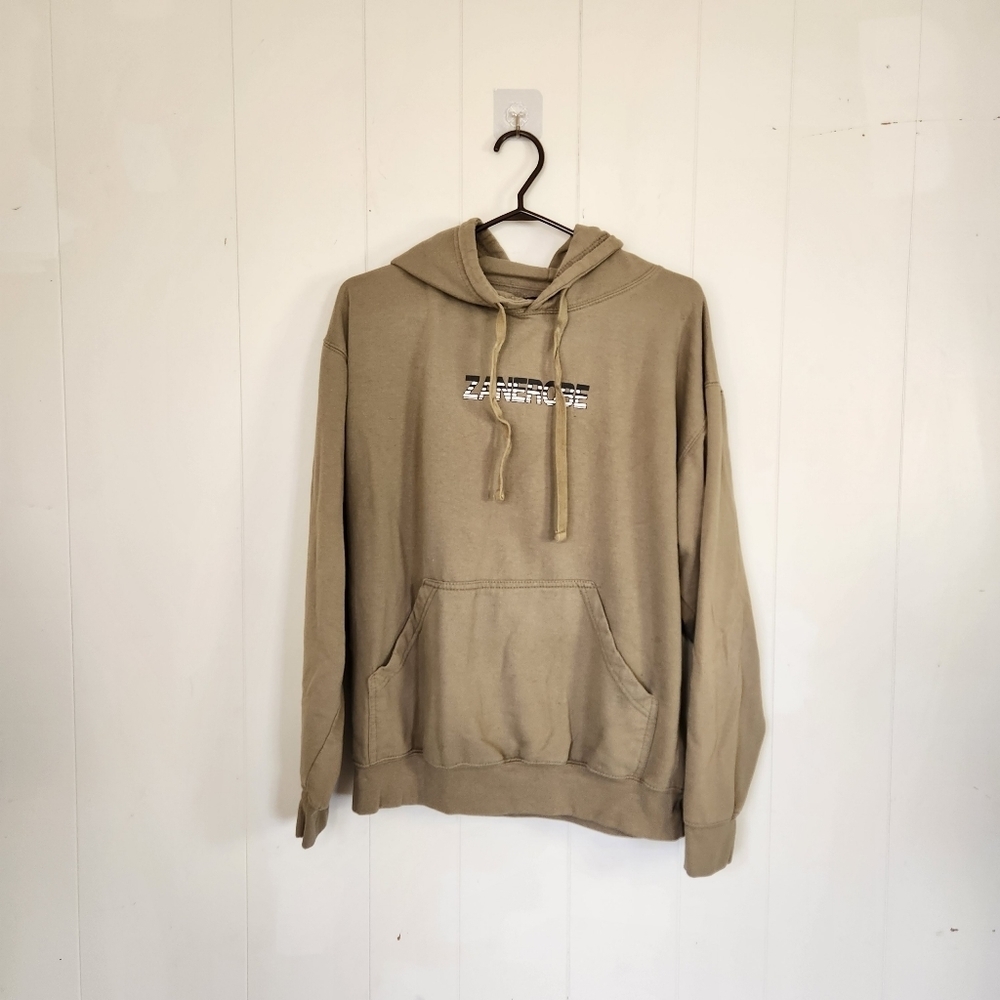 Zanerobe Tan Hoodie Logo Sweatshirt Loungewear Streetwear Mens Large - Picture 8 of 8